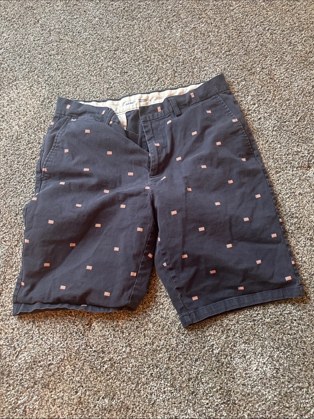 Old Navy Navy Shorts with American Flag Pattern